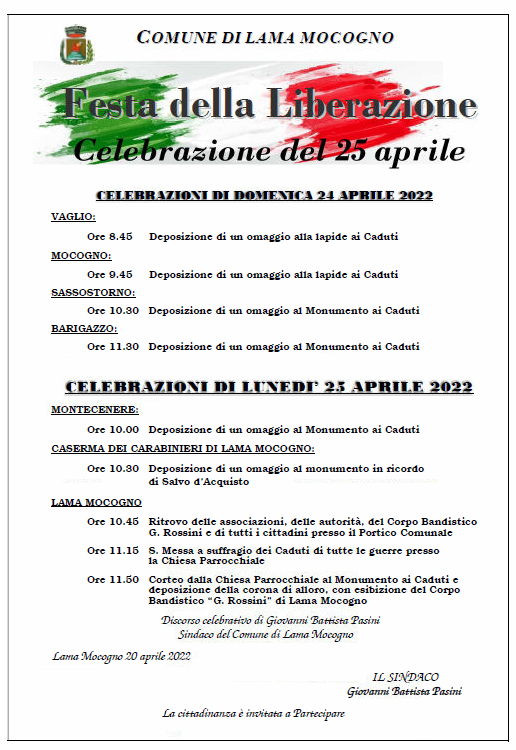 Festa della Liberazione - Celebrazioni del 25 Aprile